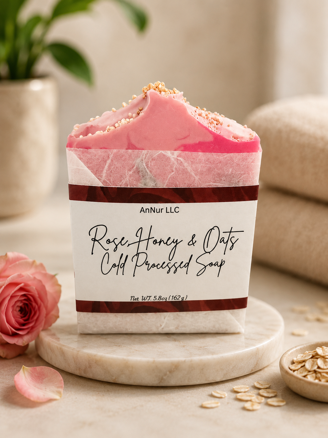 Rose, Honey & Oats Cold Process Soap